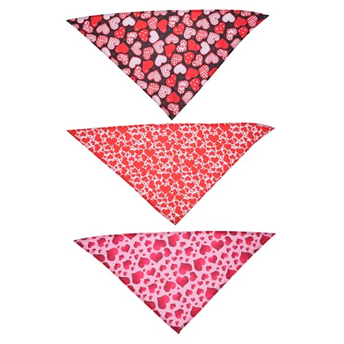 Kisangel 3St Valentinstag lätzchen Hundehalstuch-Matchbesitzer Plüsch Hundeschals Dog Bandana Hundebandana Haustier Hund Speichel Handtuch Ich Liebe das Speichelhandtuch für Haustiere Stoff von Kisangel