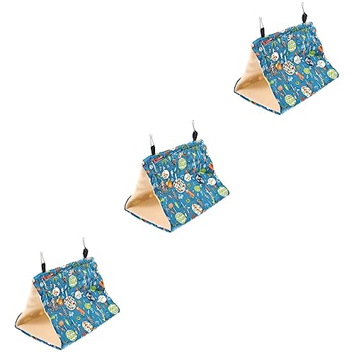 Kisangel 3St Vogel Hängematte vogelhaus Bird House vogelkäfige Birdcage Vogelhäuschen dreieckiges Papageienbett Wintervogelnest dreieckige Papageienhängematte Conure-Hängematte Flanell Navy von Kisangel