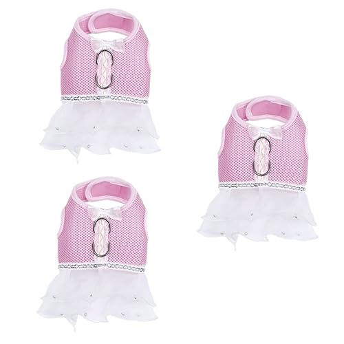 Kisangel 3st Hundekleid Haustierbekleidung Welpenkleid Hunde-Outfit Welpen-Outfit Hunderobe Welpenmantel Welpen-Weihnachts-Outfit Kätzchen-Kleidung Haustier Hund Rosa Hündchen von Kisangel