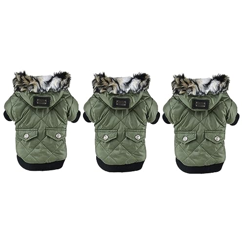 Kisangel 3St Winterkleidung für Haustiere warme Weste Hundekleidung hundemantel Dog Raincoat Dog Coat Kleider Partykleidung für Haustiere Haustier-Partykostüm Haustier Hund Baumwollmantel von Kisangel