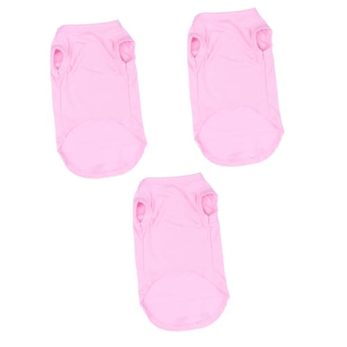 Kisangel 3St lässige Weste hundepullover hundepulli Hunde Shirt hundebekleidung Dog Sweater Sommerkleidung Hundekleidung Haustierkleidung Sommer-Welpen-Shirt Hündchen Haustierzubehör Rosa von Kisangel