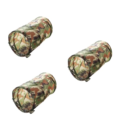 Kisangel 3-teiliges Katzentunnel-spielzeugpaket Grüne Camouflage Haustier-spieltunnel 2 Löcher Für Katzen Kätzchen Welpen Haustiere von Kisangel