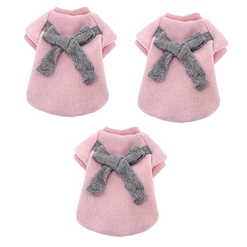 Kisangel 3st Haustierkleidung Rosa Pullover Hundepullover Für Kleine Hunde Welpenpullover Für Kleine Hunde Hund Warme Kleidung Kleine Hundekleidung Party-hundekleidung Krawatte Einstellen von Kisangel