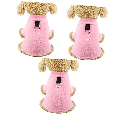 Kisangel 3st Hundebekleidung Für Den Winter Hundekleidung Kleidung Für Haustiere Welpen-Pyjama Halloweenkostüm Hundeweihnachtspullover Winterkostüm Für Haustiere Katze Rosa Der Hund Leine von Kisangel