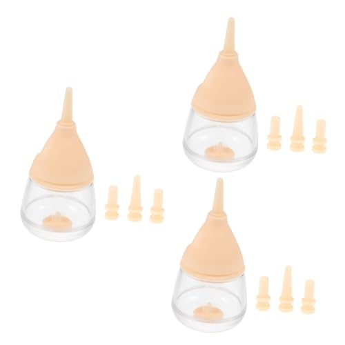 Kisangel 3st Pet-Flasche Welpenflasche Zum Stillen Kaninchen-babyflasche Wasserflaschen Welpenfutterflasche Kleine Trinkflasche Für Haustiere Kätzchen Kieselgel Kleines Haustier Neugeboren von Kisangel