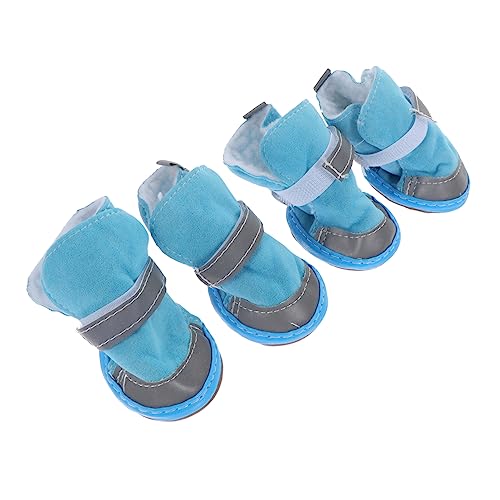 Kisangel 4 Stück Haustierschuhe Schneeschuhe Für Haustiere Mesh-Schuhe Für Hunde Haustier Hund Socken Schuhschutz Pfotenschutzstiefel Hundeschuhe Kleines Haustier Sherpa Reflektierend von Kisangel