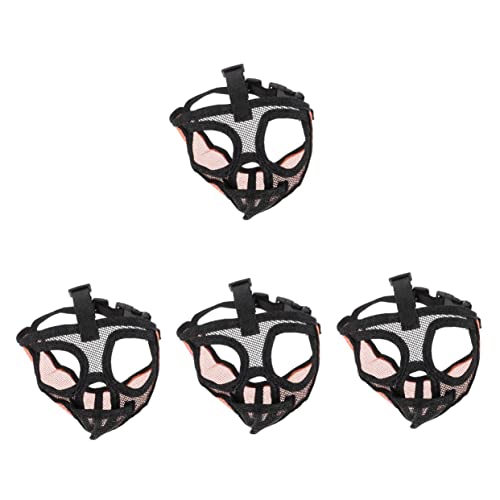 Kisangel 4 Stück Hundekopfmaulkorb Mesh-Hundemasken Anti-Bell-Maske Hundebesitzer hundegurt Haustier Kleiner Maulkorb für Hunde atmungsaktiver Maulkorb tragbar Schnauze Kettenblatt PVC von Kisangel