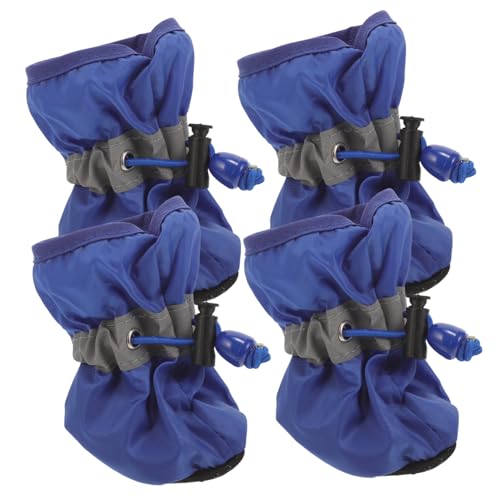 Kisangel 4 Stück Haustierschuhe all day and night pet Supplies blea Slip-Silikon-Hund Knie Pfote Winterhandschuhe Haustier-Hundeschuhe Hundestiefel warm halten der Hund Warme Stiefel Schutz von Kisangel