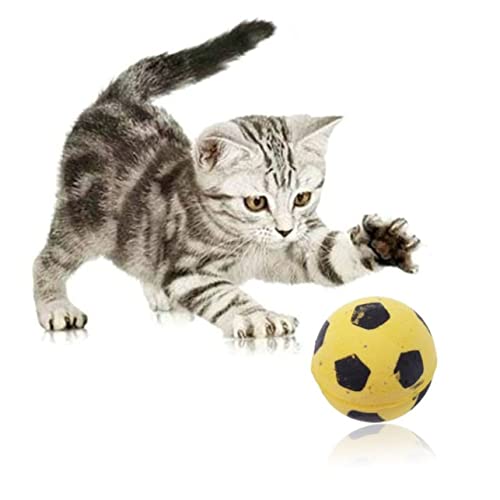 Kisangel 4 Stück Katzenspielzeug Katzen Spielzeug cat Spielzeug Spielbälle Haustier Fisch Tank Log Spielzeuge Spielzeugbälle für Katzen Fußballspielzeug die Katze Spielzeugball von Kisangel