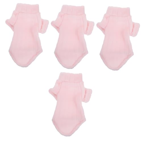 Kisangel 4 Stück Kleidung für haarlose Katzen Hundekleidung Kostüme Outfits Welpenkleidung Warmer Hundemantel atmungsaktiv zweibeinige Kleidung Jacke Haustierkleidung Samt Rosa von Kisangel