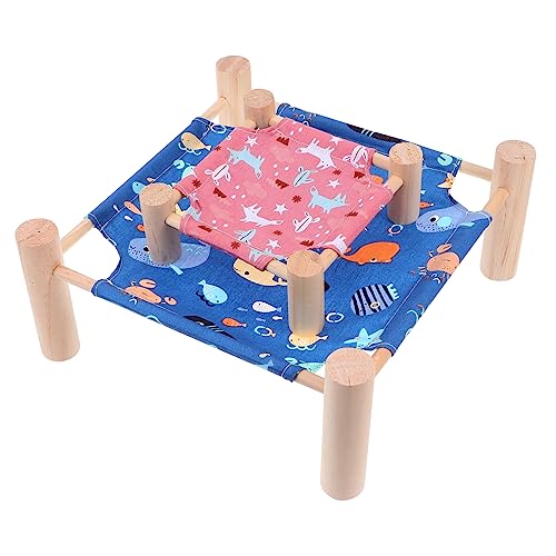 Kisangel 4 Stück Sommerbett für Hamster aus Holz erhöhtes Plattformbett Haustier Hochbett Meerschweinchen Tierbett für Haustiere Haustierbett für Meerschweinchen Hundebett Spielzeug hölzern von Kisangel