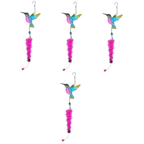 Kisangel 4 Stück Vogelhäuschen im Freien Vogelfütterer Futterhäuschen für Wildvögel Fenster vogelfutterhaus Metall-Vogelfutterstation Vogelhäuschen liefert hängender Kolibri-Futterspender von Kisangel