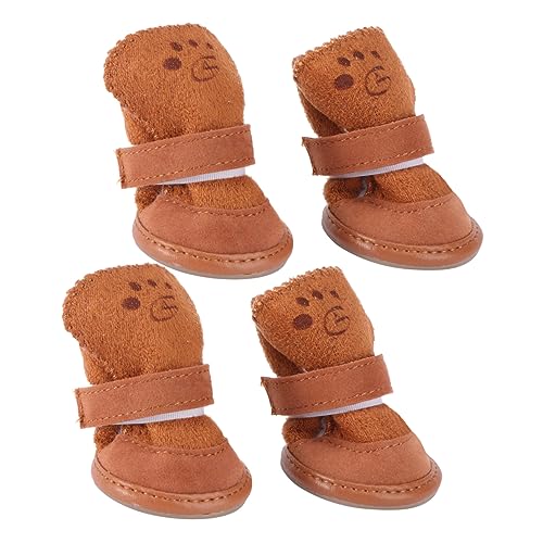 Kisangel 4pcs Hund Schuhe Warme Haustier Schnee Stiefel Haustier Hund Stiefel für Hunde Größe XL Kaffee Farbe von Kisangel