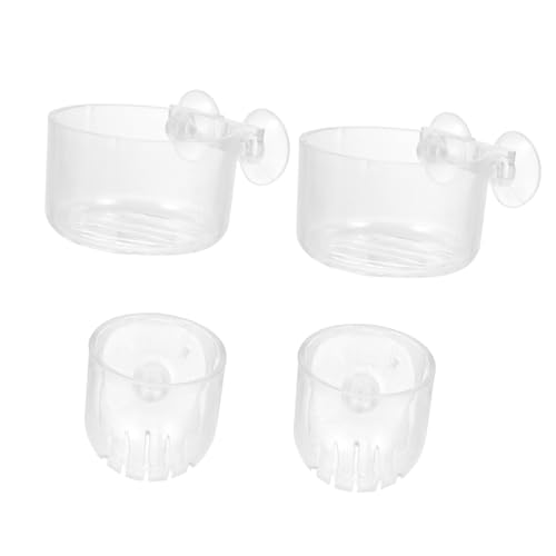 Kisangel 4 Stück Zubringer aufzuchtfutter Fische augplatte Acryl-Aquarium Zubehör für Terrarien Werkzeug Fischfütterungsbecher Futterbehälter für Aquarien Artemia Fressnapf Container Tasse von Kisangel