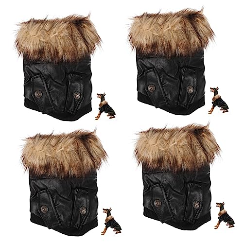 Kisangel 4 Stück warme Hundejacke Cosplay-Outfits Warmhaltende Hundebekleidung winterhundemantel Dog Raincoat Mäntel Kleider Welpenmantel Haustiermantel Haustier Hund Haustier-Outfit bilden von Kisangel