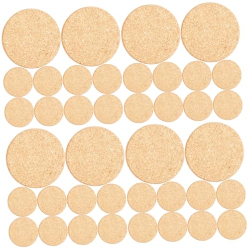 Kisangel 40 STK Blumentopfmatte Holztablett Blumentöpfe Tassenunterlage Selber Machen Untersetzer DIY Pad Blumentopf-Pads Runder Untersetzer Blumentopf-untertasse Kork Pflanze Anlage von Kisangel