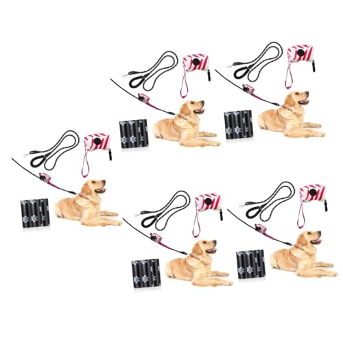 Kisangel 5 Sätze Haustier-Hunde-Kit gürtel Nylon Easy putz Hundezubehör Set hundelaufband hundetraining Hunde zubehör Set großer Hund Leine Suite Outdoor-Produkt Kotbeutel Nylon-Seil von Kisangel