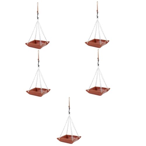 Kisangel 5St Kolibri-Feeder Stangen Wasser Fänger Futterschale für Vögel Vogelfütterer vogelfutterspender vogelfutterhäuschen Vogelhaus Lebensmittelbehälter Vogel-Accessoire Edelstahl Brown von Kisangel