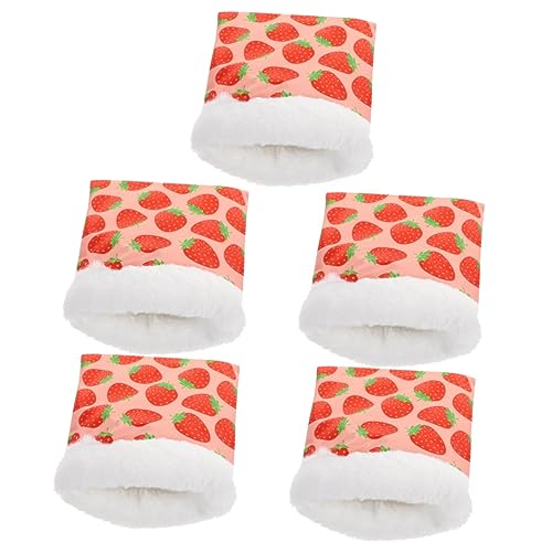 Kisangel 5St Schlafsack für Hamster haustierbett pet Bed petbett Igelverstecksack Plüschfigur Spielzeug Winterbett für kleine Haustiere Kleiner Warmer Beutel für Haustiere Oxford-Stoff rot von Kisangel