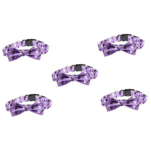 Kisangel 5st Halloween-Kragen Für Geisterkätzchen Für Welpen Verstellbares Haustierhalsband Abnehmbarer Kragen Halloween-welpenhalsband Violett Baumwolle Polyester von Kisangel