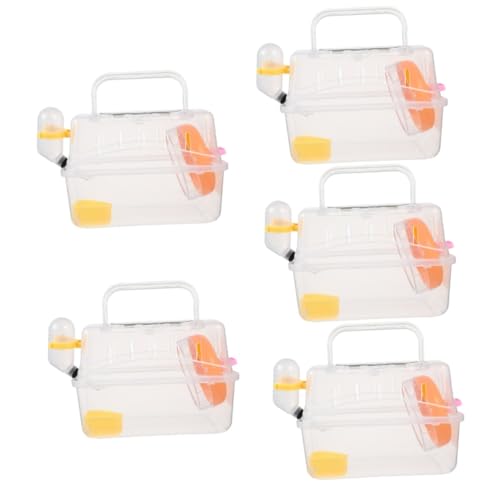 Kisangel 5st Hamsterkäfig Meerschweinchen Träger Tragetasche Für Kleintiere Transparente Hamstertrage Hasenbettwäsche Kleintierbehälter Hamsterbadewanne Chinchilla-schlafbett Yellow Abs von Kisangel