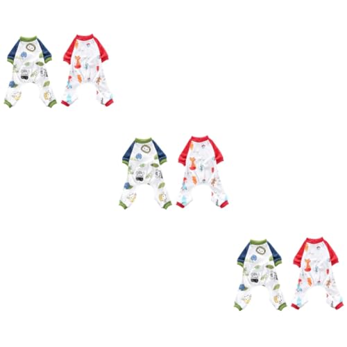 Kisangel 6 STK Heimkleidung für Haustiere Hundehauskleidung Hundepyjama dehnbar Nachthemd Kinderpyjamas Hunde-Pyjama Welpen-Pyjama Cartoon-Hund Hundekleidung Haustierzubehör Loungewear von Kisangel