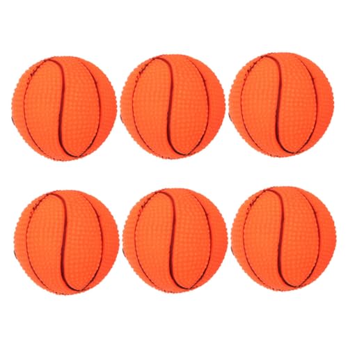 Kisangel Basketballspielzeug-Set für Hunde Aus Vinyl 6-teilig Quietschend Interaktives Hundespielzeug für Welpen und Hunde Spieltrainingshilfe für Die Koordination von Kisangel