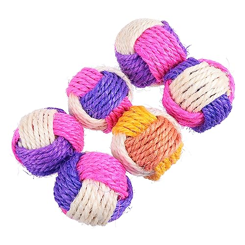 Kisangel Rollende Katzenbälle Aus Sisal 6 Stück Katzenspielzeug Für Kätzchen Und Haustiere Set in Zufälliger Farbe von Kisangel