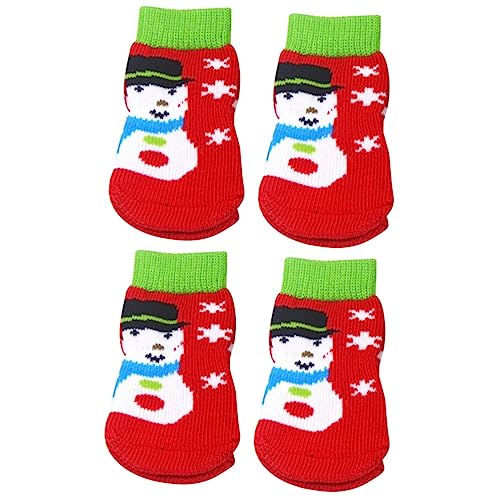 Kisangel 8 STK Hundesocken Hundepfotenschutz Weihnachtskatzensocken warme Socken sockenschuhe Haustiersocken Baumwollsocken für Haustiere fassen Weihnachtssocken Hundeschuhe Kleiner Hund von Kisangel