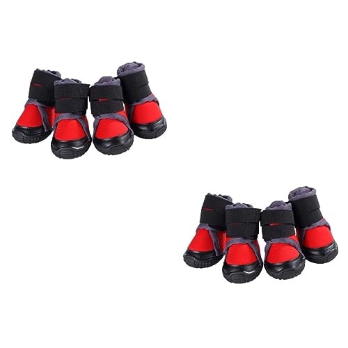 Kisangel 8 STK Outdoor-Schuhe Für Hunde Haustierschuhe Für Mittlere Und Große Hunde Sport Schuhe Warme Schuhe Outdoor-Schuhe Für Haustiere Draussen Outdoor-Outdoor-Schuhe Rot Kleine von Kisangel