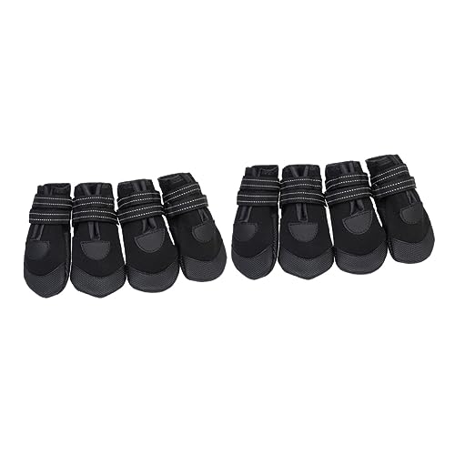 Kisangel 8 STK warme Haustierstiefel Schwarze Stiefel rutschfeste Hundeschuhe Winterschuhe für Hunde Dog Shoes wasserdichte hundestiefel Hunde Haustiere Stiefel warm halten Wanderschuhe von Kisangel