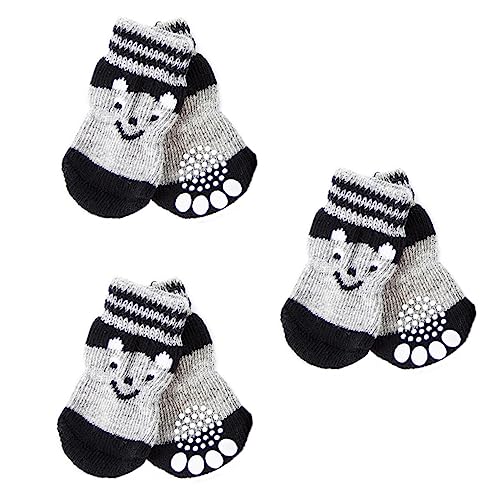 Kisangel 9 Paare hundeschuh socken rutschfeste Socken Hund Winter Schneeschuhe Socken mit Hundegriff Stiefel Welpe Haustier Schuhe für Hunde Heimtierbedarf -Hund Hundeschuhe Baumwolle von Kisangel