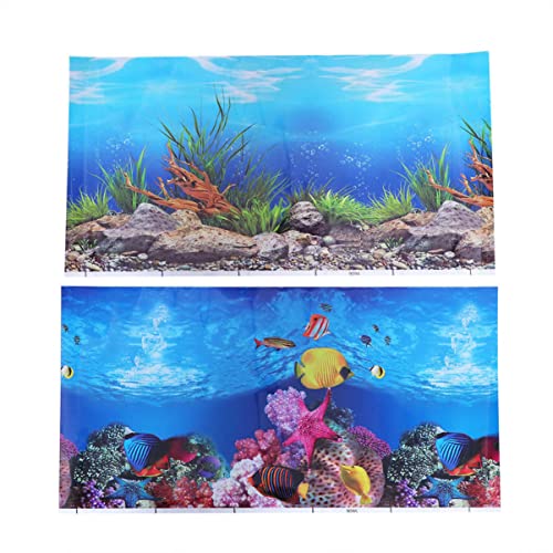 Kisangel Aquarium-hintergrundaufkleber 3D Doppelseitig für Die Dekoration Von Aquarien Selbstklebende Tapete Unterwasserszene Dekoratives Bild 52 X 40 cm Stil von Kisangel