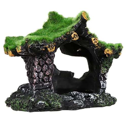 Kisangel Aquarium Versteckhaus mit Moos Dekoration für Fischbecken Hohlhaus Ornament für Süßwasser und Meerwasser Sicher für Fische Verstecken Kisangel Aquarium Versteckhaus mit Moos Dekoration für Fischbecken Hohlhaus Ornament für Süßwasser und Meerwasser Sicher für Fische Verstecken von Kisangel
