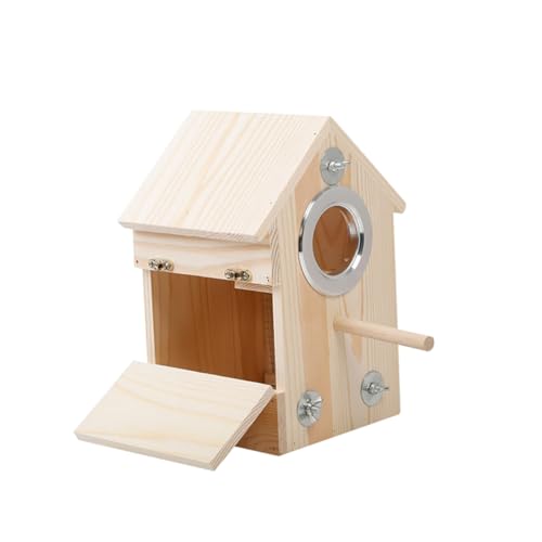 Kisangel Box Holz Vogel Fall Vogel Vogel Nest Papageien Brüterei Holz Vogel Voliere Vogel Brüterei Vögel Holz Nest Zucht Fall Holz Vögel Nest Papageien Brutkasten Vögel Zubehör von Kisangel