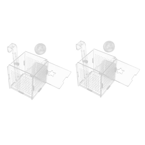 Kisangel Box Mit 2 Sätzen Betta-Box Bausatz Haken Netz Dekorationen für Aquarien Aquarium Tank Aquarienzubehör Aquarienbehältnis Zuchthalter Brutinkubator für Aquarien Acryl Transparent von Kisangel