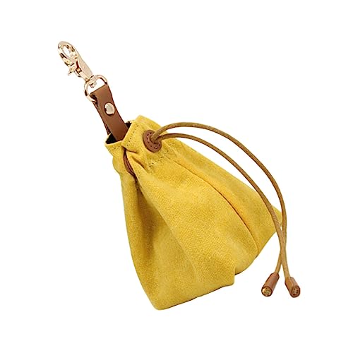 Kisangel Futterautomat für Haustiere Trainingsbeutel für Welpen Bausatz Hündchen Kauer hundefutterbeutel Dog Treat Bag Hüfttasche für Welpenfutter Welpen-Snack-Tasche Segeltuch Yellow von Kisangel