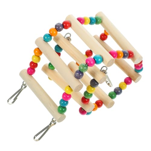 Kisangel Papagei Trittleiter Spielzeug Holz Vogel Kletterleiter Vogel Trainingsleiter Dekoratives Wohnaccessoire Sicheres Material von Kisangel