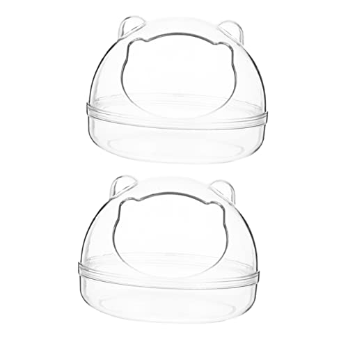 Kisangel Hamster Badezimmer Transparente Hamstertoiletten Für Kleine Haustiere Praktische Badebehälter Badewanne Für Hamster Hygienebereich Für Kleintiere von Kisangel