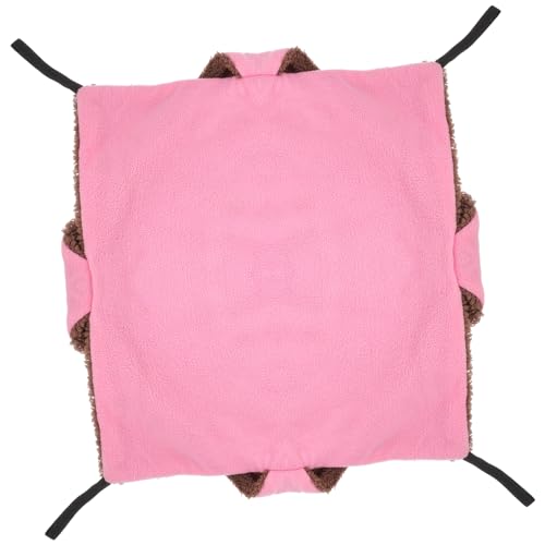 Kisangel Hamster Hängematte Meerschweinchen Zeug Eichhörnchen-hängematte Hamsterbett Hängebett Für Kleintiere Meerschweinchen Warmes Bett Winterbett Für Meerschweinchen Rosa Polarfleece von Kisangel