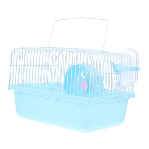 Kisangel Hamsterkäfig Hamster transportbox hamsterhaus hamsterzubehör Kleintierkäfig Hamster trinkflasche Hamster-Villa-Käfig Haustierkäfig Käfige Hellblau Reisekäfig für Hamster Blue von Kisangel