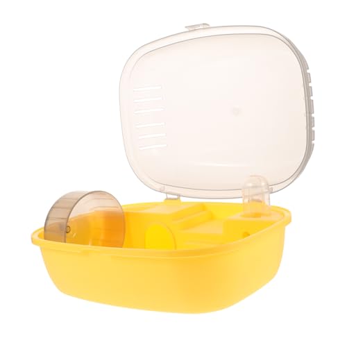 Kisangel Hamsterkäfig Hamsterträger Hamsterreisekäfig Transportbox für Hamster Hamsterbox Hamstergehege Hamsterhalter Meerschweinchen Träger Hamster-Reisekäfig Frettchenkäfig Abs Yellow von Kisangel