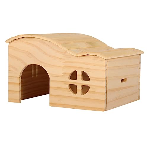 Kisangel Hamsterversteck Hamsterverstecke -Kabinen-Spielzeug Guinea Versteck Holzhaus für Hamster Spielzeughaus für Nagetiere Versteck aus Rattenholz kleine haustierkabinen hölzern von Kisangel