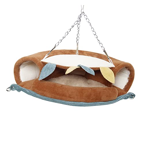 Kisangel Hamsterwiege Hamster Bett hamsterbett Hamstertunnel Hamster Tunnel Hamsterversteck Meerschweinchen-Hängematte Spielzeug Hängematte für Hamster Hängematte für Haustiere Brown von Kisangel