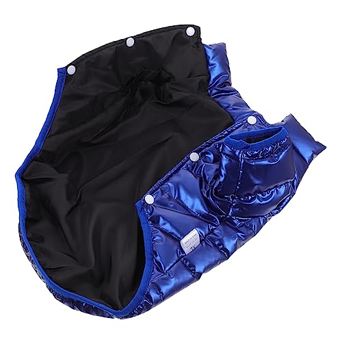 Kisangel Haustier Gepolsterte Jacke Haustierkleid Katzenbett Winterweste Für Haustiere Hunde-Hoodie Transportbox Für Haustiere Katzenzubehör Schneeanzug Für Hunde Katzenweste Haut Blue von Kisangel