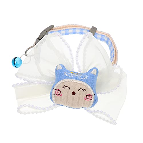 Kisangel Haustier Halskette Katzenzubehör Halloween-katzenhalsband Fliege Für Kleine Welpen Katzen-Outfits Für Katzenfliege Goldenes Katzenhalsband Kätzchen-Kragen Polyester Blue von Kisangel