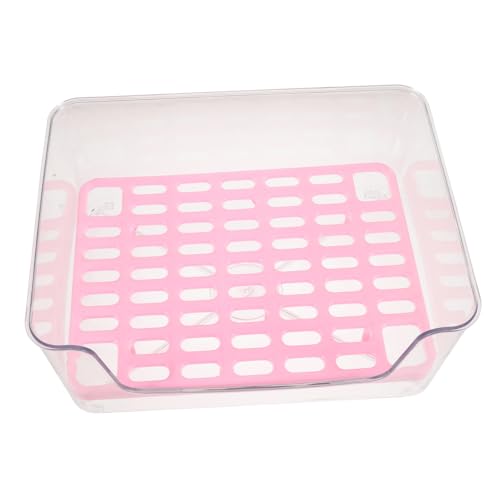 Kisangel Haustier Töpfchen Katzentoiletten Halbgeschlossene Katzentoilette Wurf Kätzchen Saubere Toilette Katzenkekse Post Mülleimer Futterspender Für Katzen Deckel Speisen Pfote Rosa Acryl von Kisangel