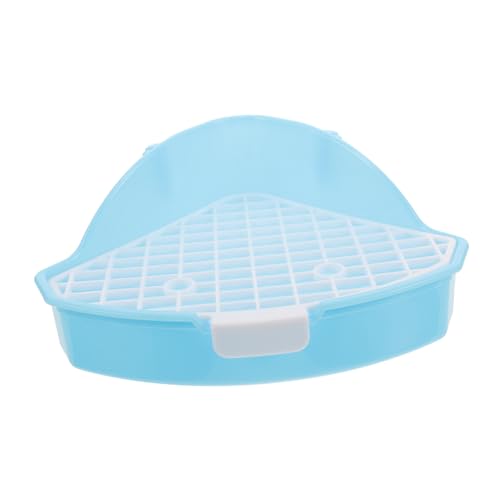 Kisangel Haustier Töpfchen kaninchentoilette kaninchenklo pet Bowl Kleintier Ecktoilette Kleintier-Ecktoilette Rattenstreu meerschweinchengehege Dreieckige Katzentoilette Plastik Sky-Blue von Kisangel