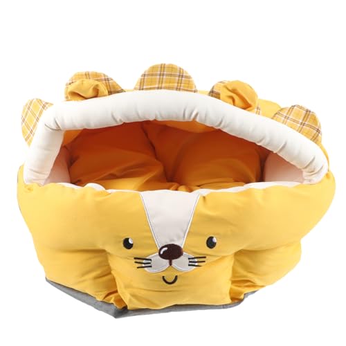 Kisangel Haustierbett pet Bed Dog beds Kuscheliges Haustierhaus katzenbetten cat cave warmes Katzenhaus Katzenzeltbett Katzenwürfel Tierruheversorgung Hundeschlafbett kurzer Plüsch Orange von Kisangel