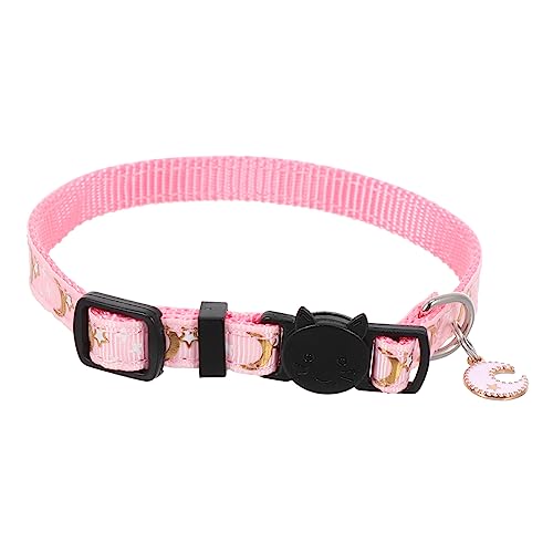 Kisangel Haustierhalsband Dekoratives Hundehalsband Glocken Für Katzenhalsbänder Sicherheitshalsband Für Katzen Hundehalsband Sterne Und Monde Kätzchenhalsband Superfeine Faser Rosa von Kisangel